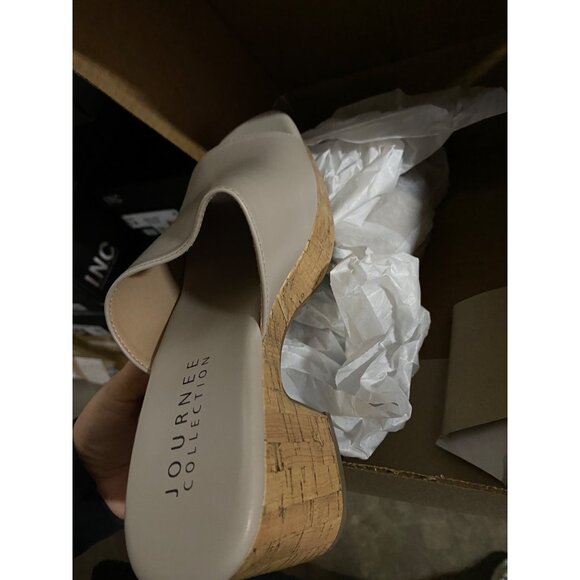 Journee Collection Womens Astter Platform Block Heels Sandals Grey Size 9M NIB - Picture 6 of 6